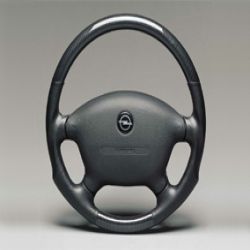 Volante em look carbono/couro; preto; 4 raios Ø 380 mm
