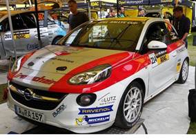 Irmscher beim WM Lauf Rallye Deutschland mit dem Opel Adam